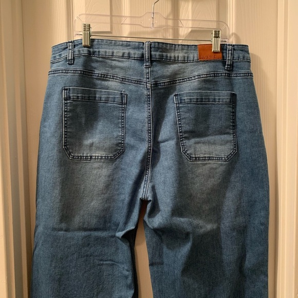 Luvamia Wide Leg Jeans Trendy Cropped Women’s Blue Jeans Cotton Blend Size 2XL - Picture 9 of 16